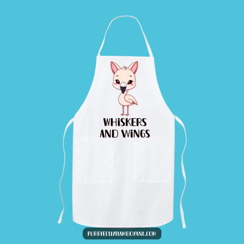 Funny Kawaii Flamingo Cat Ears Apron, Cook with Flair & Perfect Funny Gift for Chefs