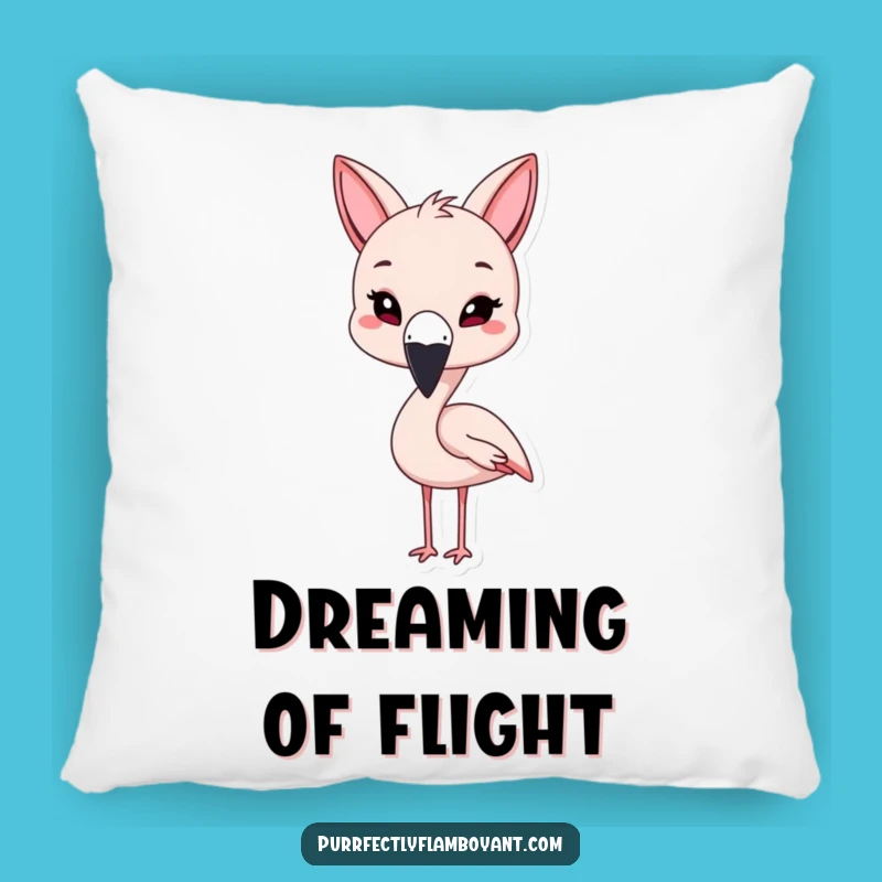 Funny Kawaii Flamingo Cat Ears Pillow, Cuddle Up with Playfulness & Perfect Funny Gift
