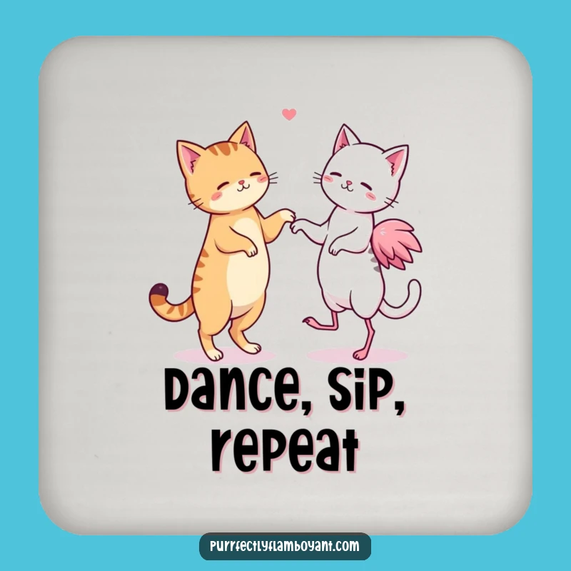 Funny Kawaii Duo Dance Coasters, Protect Surfaces & Perfect Funny Gift Set