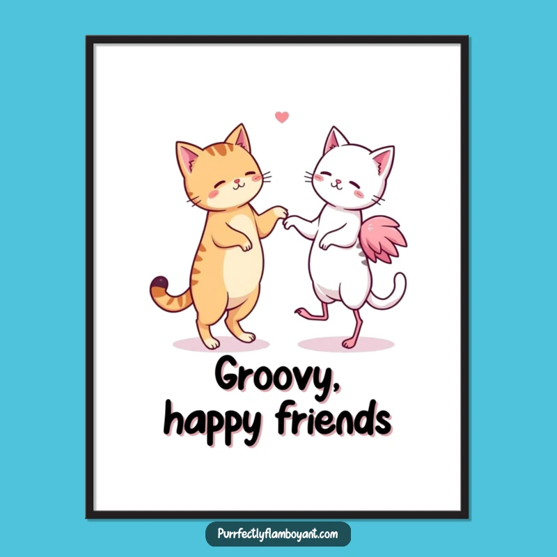 Funny Kawaii Duo Dance Poster, Silly Art & Perfect Funny Gift for Walls